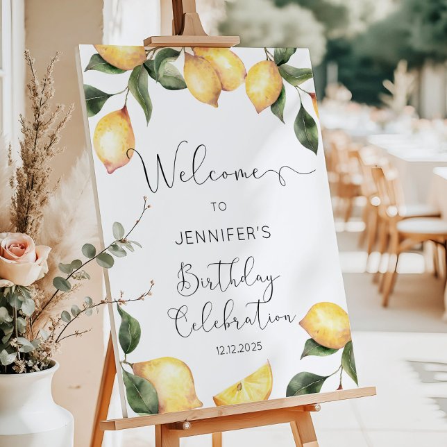 Elegant Lemon Birthday welcome foam board (Creator Uploaded)