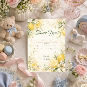 Elegant Lemon Botanical Baby Shower Thank You Card