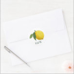Elegant Lemon Botanical Wedding Classic Round Sticker<br><div class="desc">Add a touch of sophistication to your wedding stationery with these elegant lemon botanical envelope seals. Featuring a classic lemon illustration and customizable initials,  these stickers are perfect for sealing wedding invitations,  thank you cards,  or favor packaging. Ideal for Mediterranean or garden-themed weddings.</div>