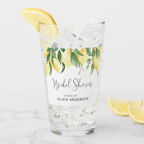 Elegant Lemon Bridal Shower Glass