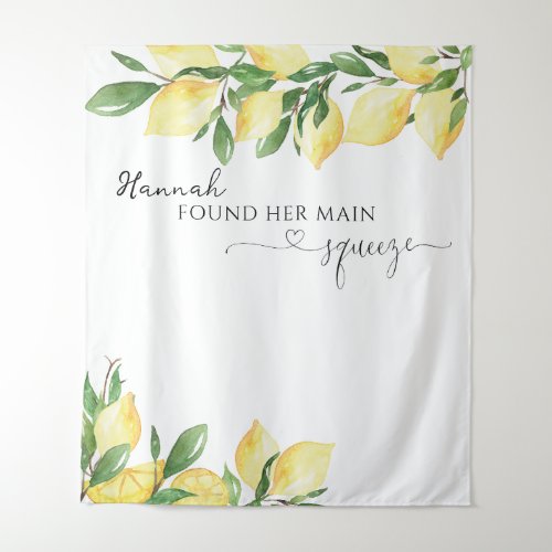 Elegant Lemon Bridal Shower Tapestry