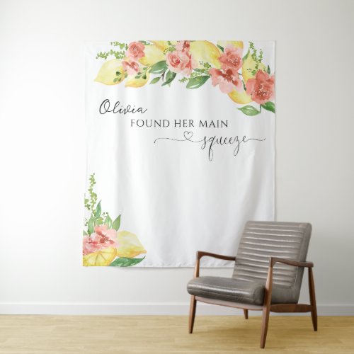 Elegant Lemon Bridal Shower Tapestry