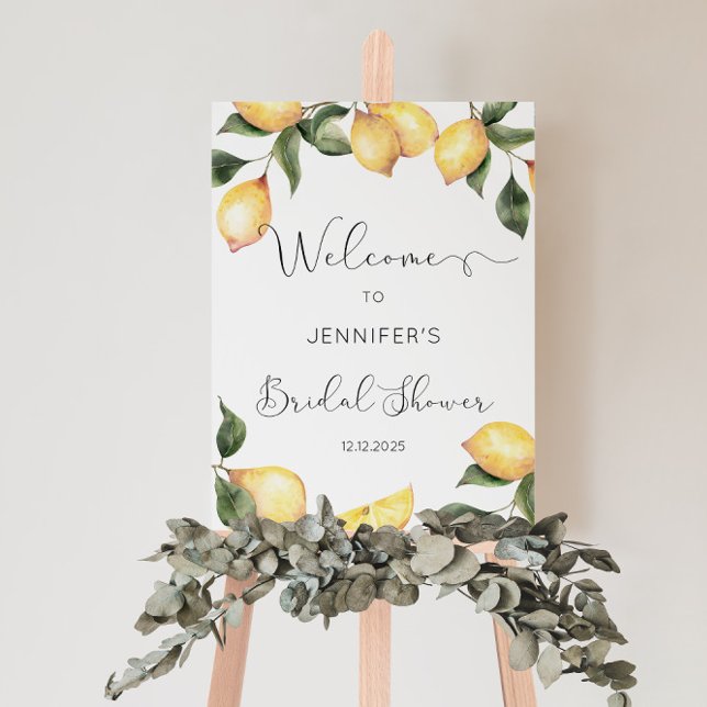 Elegant Lemon bridal shower welcome foam board (Creator Uploaded)