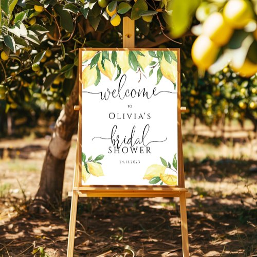 Elegant Lemon Bridal Shower Welcome Foam Board