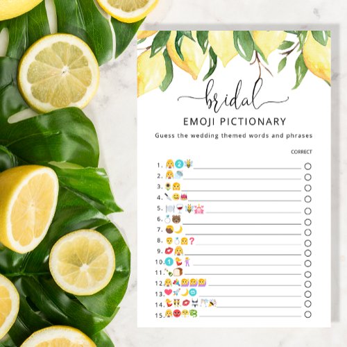 Elegant Lemon Emoji Pictionary Game