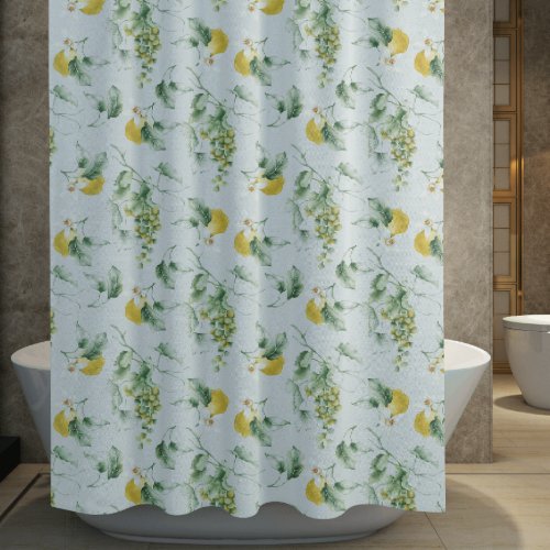 Elegant Lemon Floral Shower Curtain