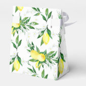 Elegant Lemon Greenery Blossom Bridal Shower Favor Boxes (Back Side)