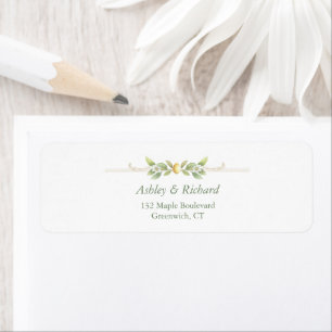 Elegant Lemon Greenery Return Address Label