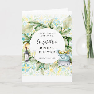 Elegant Lemon Grove   Bridal Shower Letterpress Thank You Card