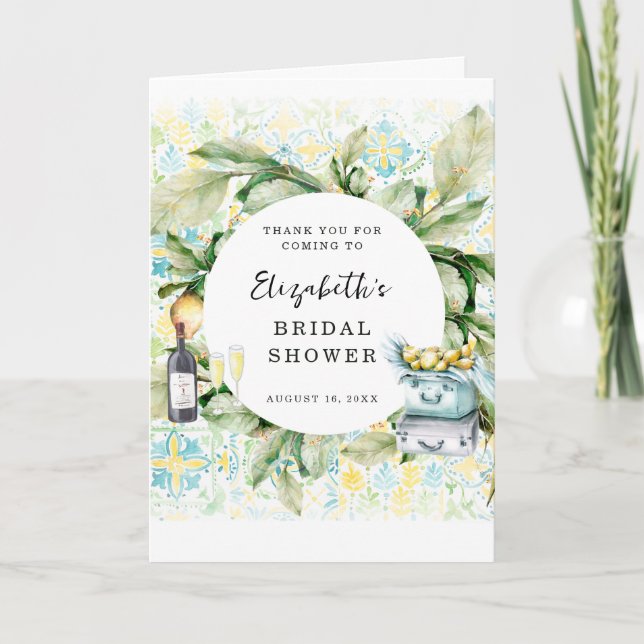 Elegant Lemon Grove | Bridal Shower Thank You Card (Front)