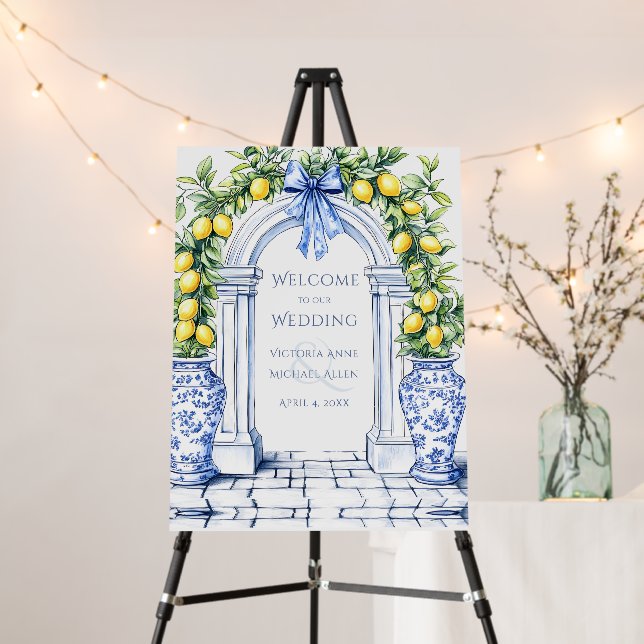 Elegant Lemon Grove Personalized Welcome Wedding Foam Board (In Situ (Stand))