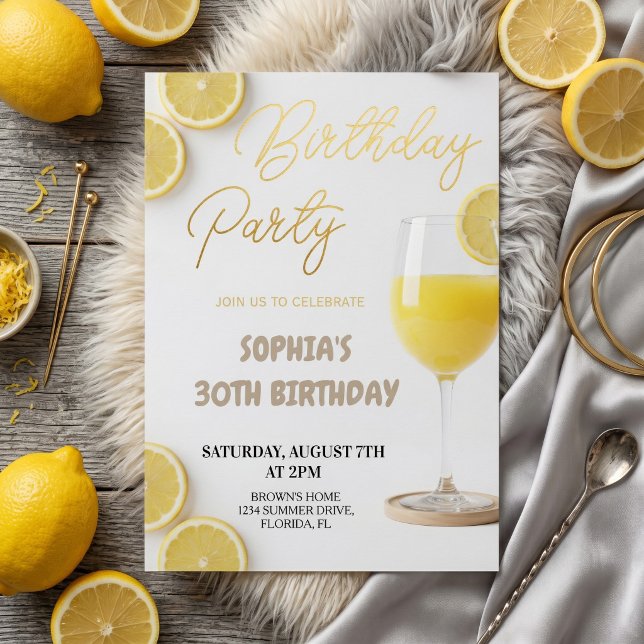 Elegant Lemon-Inspired Birthday Invitation (Creator Uploaded)