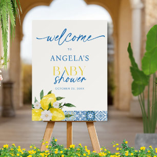 Elegant Lemon Italian Baby Shower Welcome Sign