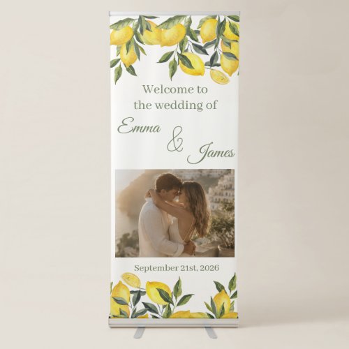 Elegant Lemon Italy Photo Wedding Welcome Banner