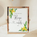 Elegant Lemon leave your recipe card here Poster<br><div class="desc">Elegant Lemon leave your recipe card here sign.
Matching items available.</div>