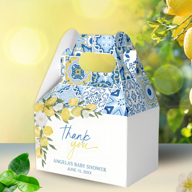 Elegant Lemon Mediterranean Baby Shower  Favor Box (Creator Uploaded)