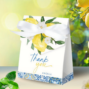 Elegant Lemon Mediterranean Baby Shower  Favor Box