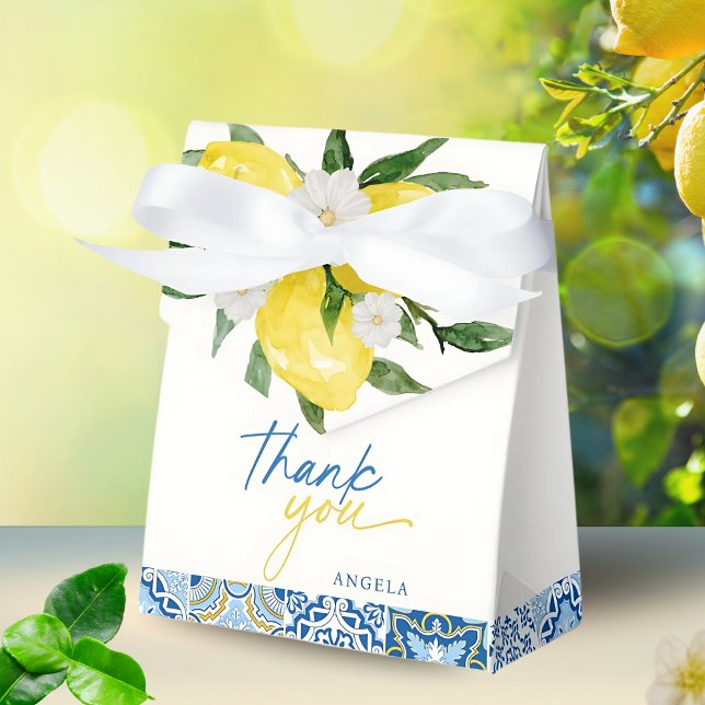Elegant Lemon Mediterranean Baby Shower  Favor Box (Creator Uploaded)