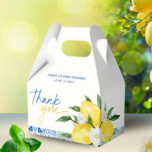 Elegant Lemon Mediterranean Baby Shower  Favor Box