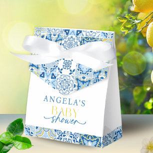 Elegant Lemon Mediterranean Baby Shower  Favor Boxes