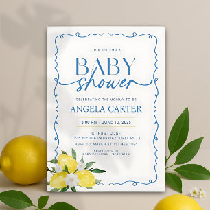 Elegant Lemon Mediterranean Baby Shower Invitation
