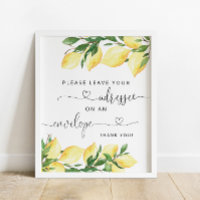 Elegant Lemon Please Leave Address on Envelope