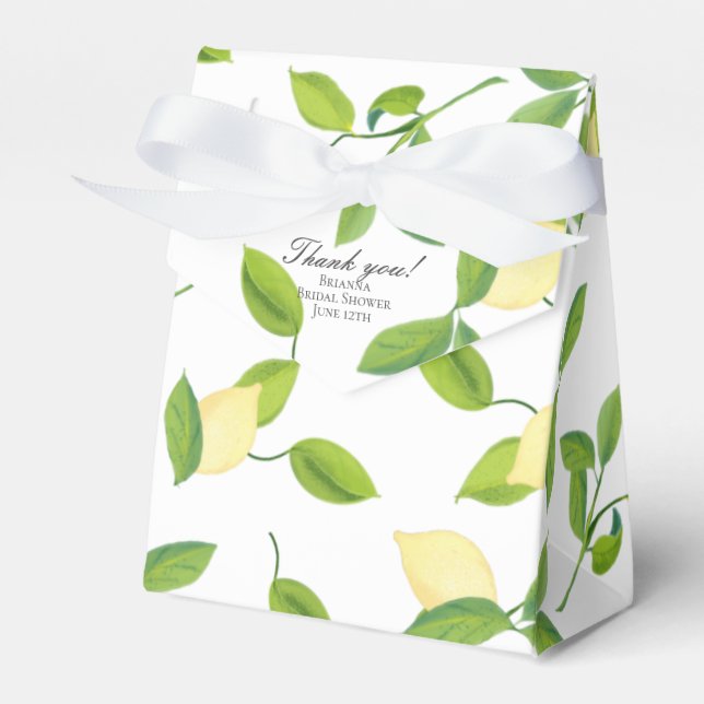 Elegant Lemon Theme Favor Box (Front Side)