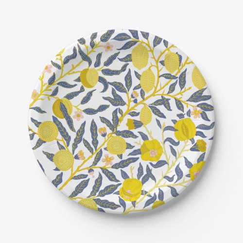 Elegant Lemon vines pattern choose your color Paper Plates