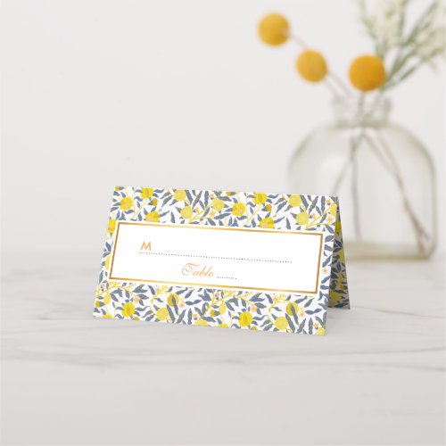 Elegant Lemon vines pattern choose your color Place Card