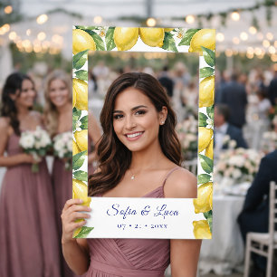 Elegant Lemon Wedding Selfie Frame