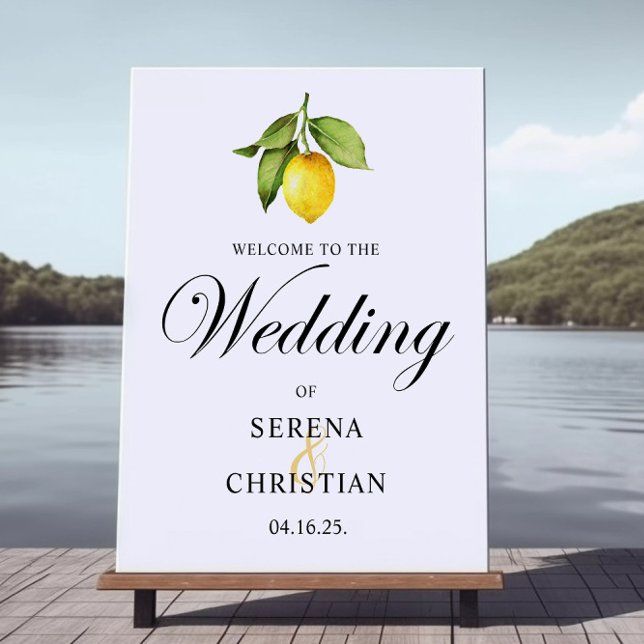 Elegant Lemon Wedding Welcome Foam Board (Creator Uploaded)