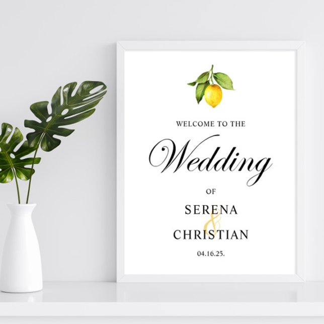 Elegant Lemon Wedding Welcome Printable Poster (Creator Uploaded)