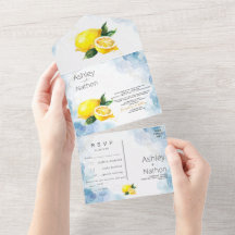 Elegant Lemon Yellow & Green watercolour Wedding