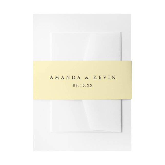 Elegant Lemon Yellow Invitation Belly Band (Front Example)