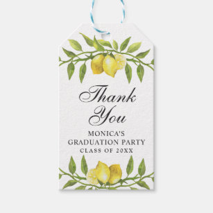 Elegant Lemons Graduation Party Modern Thank You Gift Tags