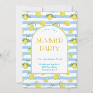 Elegant Lemons Summer Party Invitation