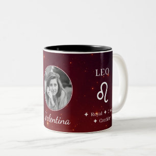 Elegant Leo Zodiac Symbol Traits Photo Mug