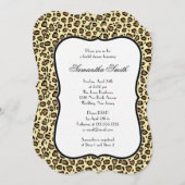 Elegant Leopard Animal Print Bridal Shower Invitation (Front/Back)