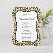 Elegant Leopard Animal Print Bridal Shower Invitation (Standing Front)