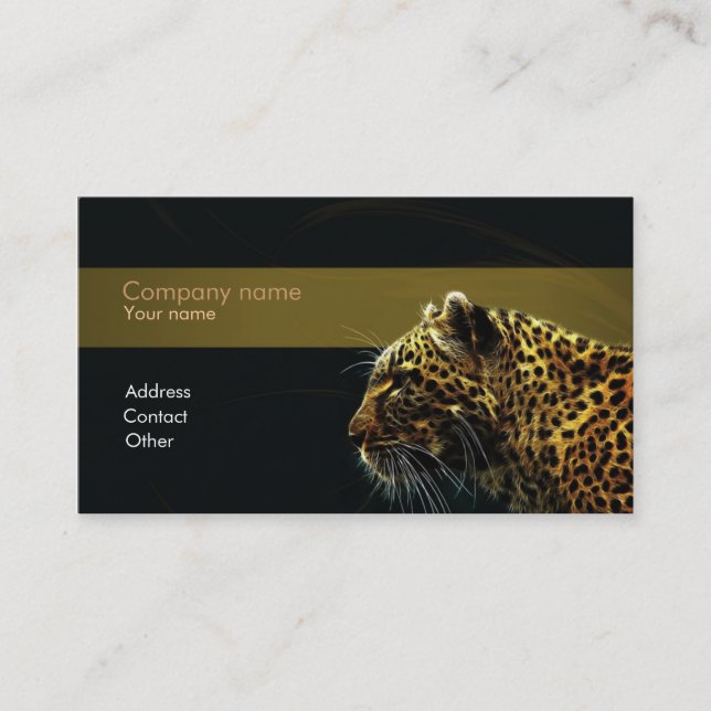 Elegant leopard business card (Front)