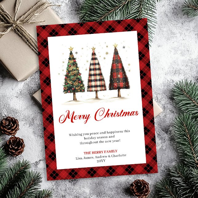 Elegant Leopard Christmas Tree Digital Holiday  (Elegant Leopard Christmas Tree Digital Holiday Card)