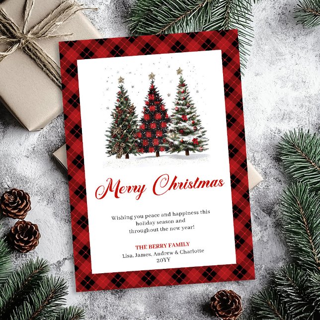 Elegant Leopard Pattern Christmas Tree Greeting  Holiday Card (Elegant Leopard Pattern Christmas Tree Greeting Card)