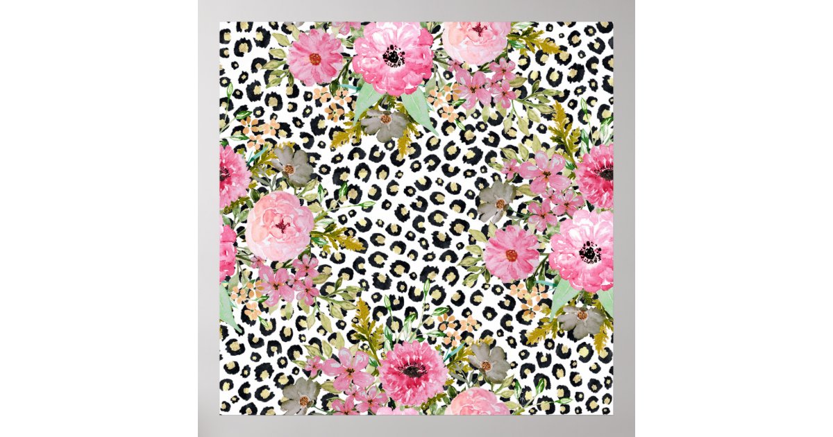 Elegant Leopard Print and Floral Design Zazzle