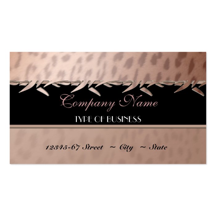 Elegant Leopard Print  Business Card Template