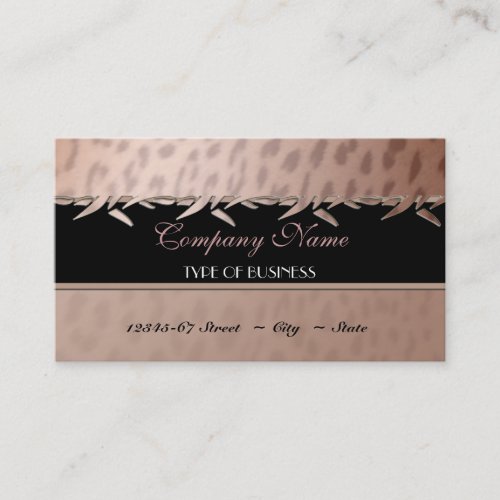 Elegant Leopard Print  Business Card Template