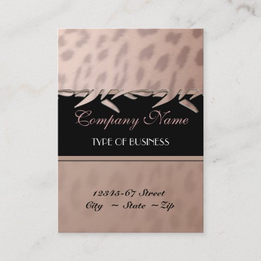 Customizable Elegant Leopard Print Business Card Template