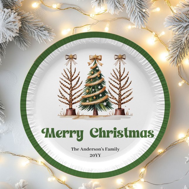 Elegant Leopard Print Christmas Tree Paper Plates (Elegant Leopard Print Christmas Tree Paper Plates)