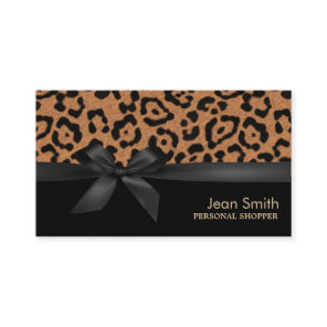 Elegant Leopard Print Personal Shopper Business Card
