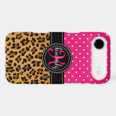 Elegant Leopard Print Pink Dots Girly Chic Custom Case-Mate iPhone Case (Back (Horizontal))