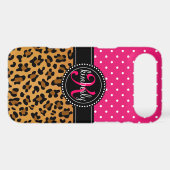 Elegant Leopard Print Pink Dots Girly Chic Custom Case-Mate iPhone Case (Back (Horizontal))